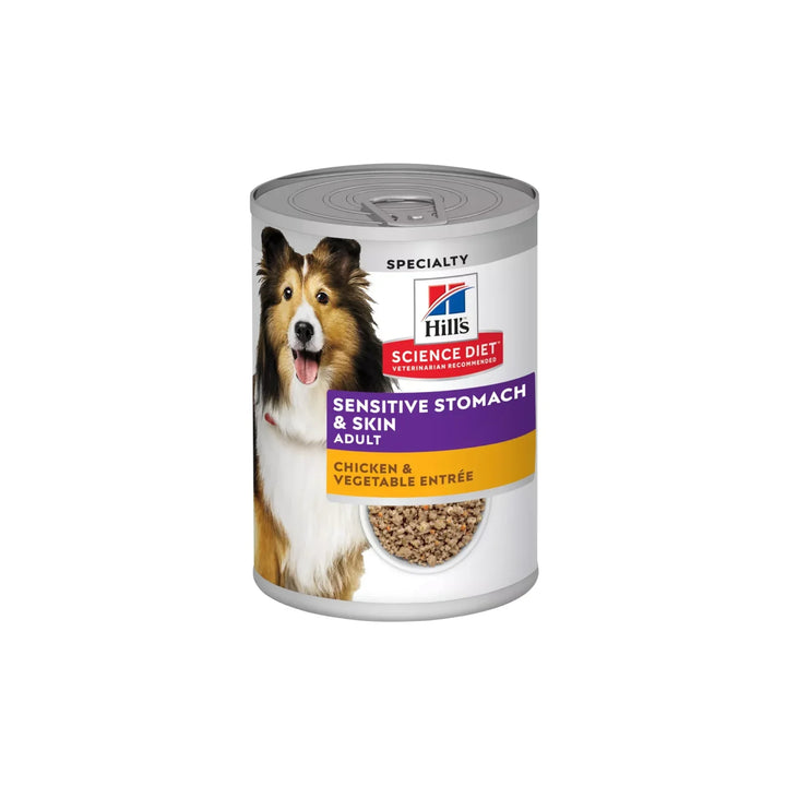 Hill’s Science Diet Sensitive Stomach & Skin Adult Wet Dog Food – Chicken & Vegetable, 12.8 Oz