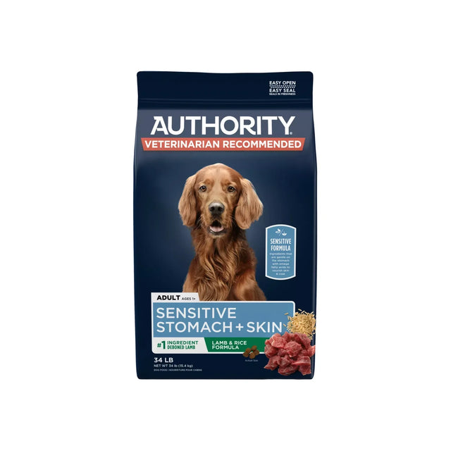 Authority Sensitive Stomach & Skin Adult Dog Dry Food – Lamb & Rice