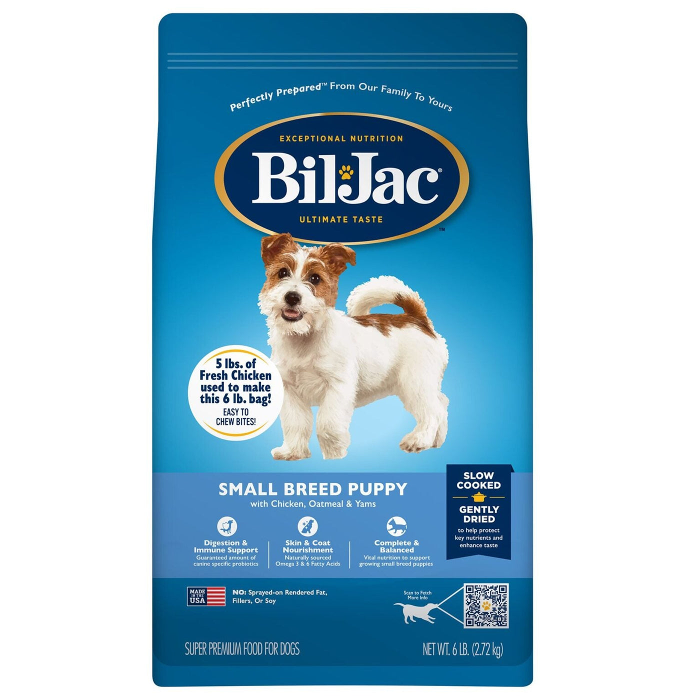 Bil-Jac Small Breed Puppy Dry Dog Food – Chicken, Oatmeal & Yams