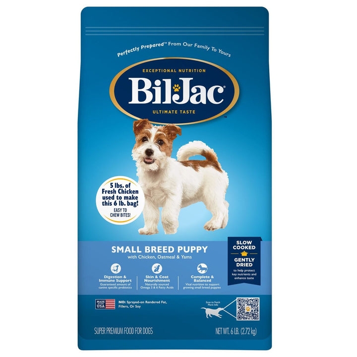 Bil-Jac Small Breed Puppy Dry Dog Food – Chicken, Oatmeal & Yams