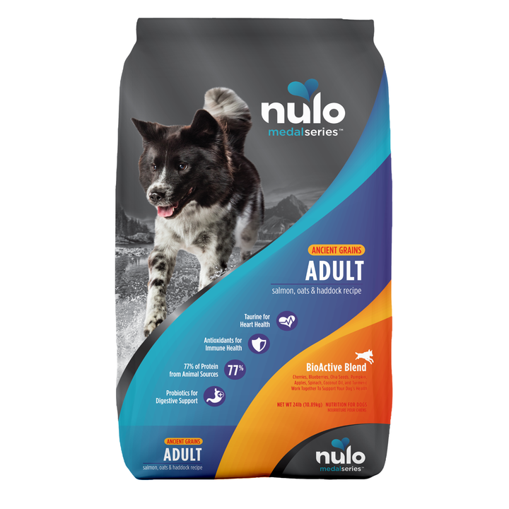 Nulo MedalSeries Adult Salmon Oats and Haddock dog food front