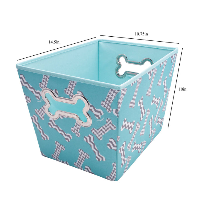 Paw Prints Fabric Bone Play Toy Storage Bin